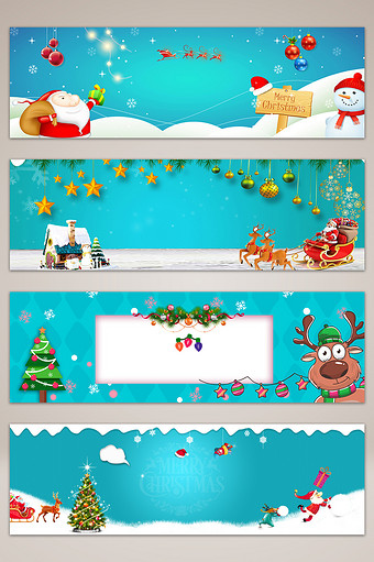 淘宝圣诞促销蓝色梦幻圣诞banner图片
