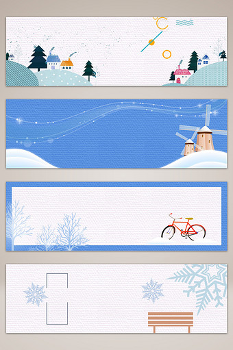 卡通二十四节气小雪banner海报背景图片