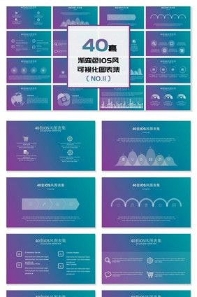 40套IOS风信息PPT图表