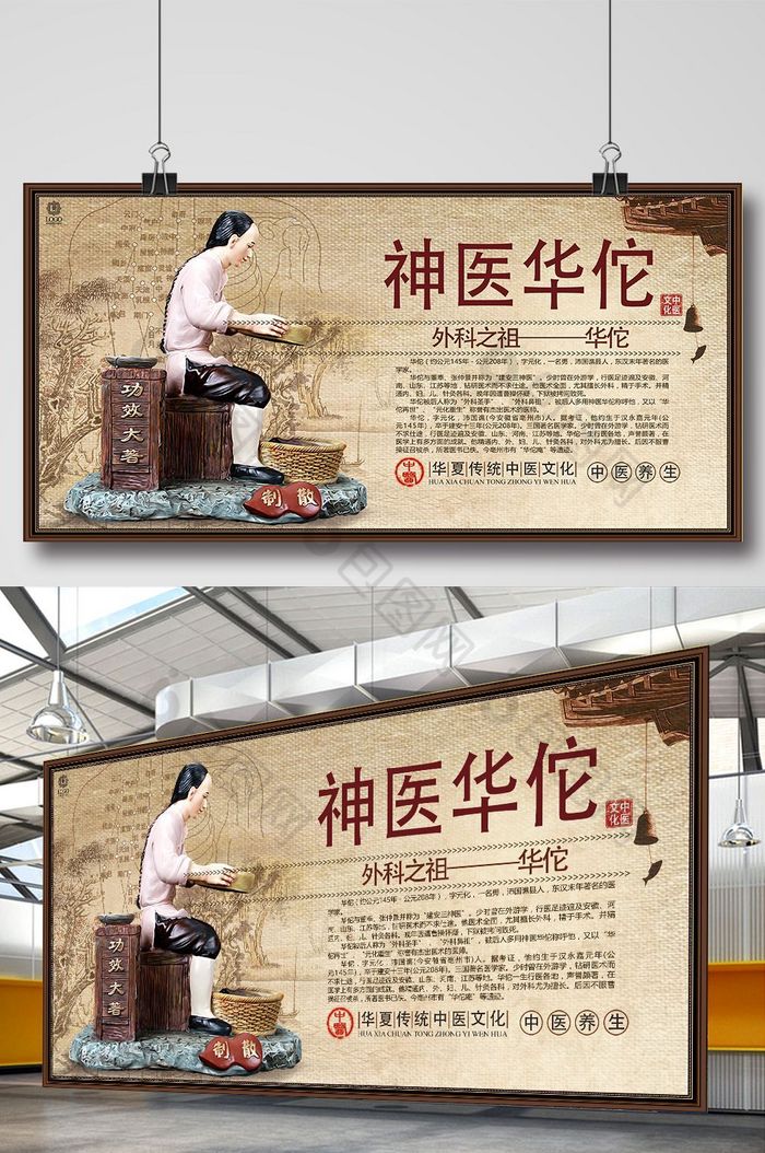 古代医学名人神医华佗展板图片