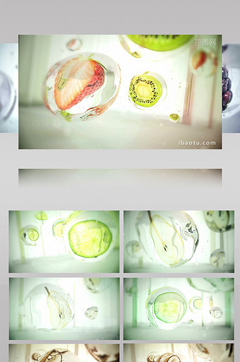 创意水滴特效水果视觉效果放大变形水果宣传图片