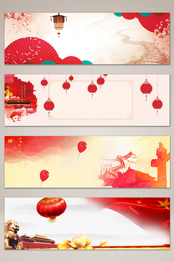 浪漫中国风印象春节banner海报背景图片