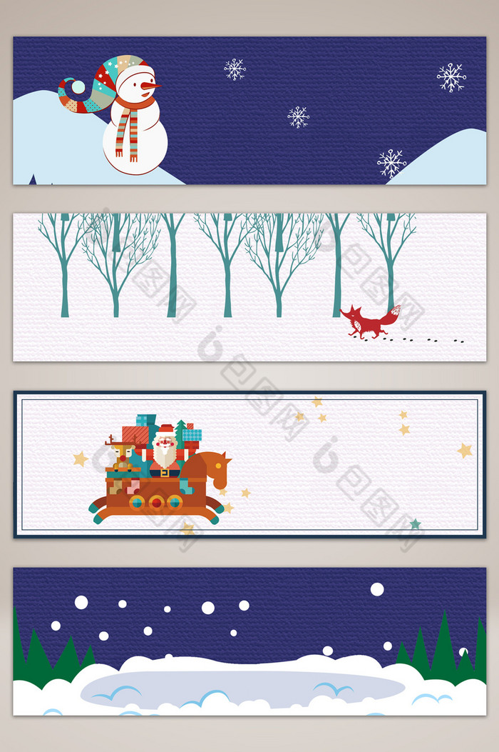 小雪圣诞节banner海报图片图片