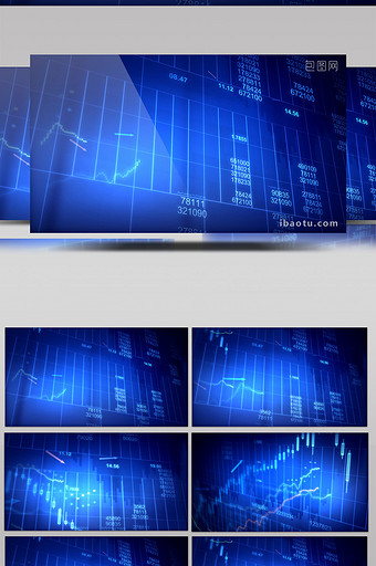 科技高清蓝色股市K线图上涨线条数据光效图片