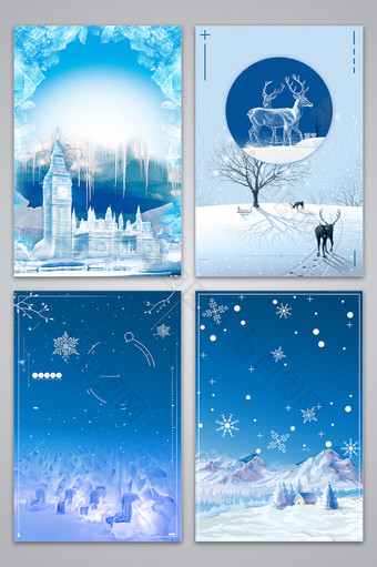 冬季哈尔滨冰雕海报背景图片