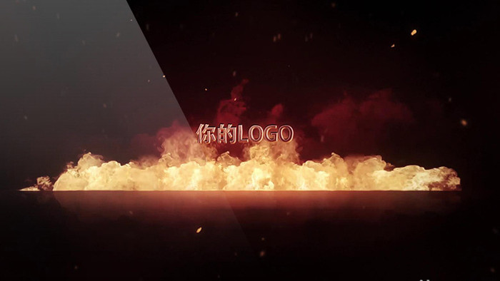 震撼的烈焰爆破LOGO展示AE模板