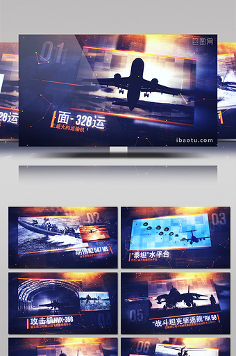 军事题材科技特种部队图文动画片头AE模板图片
