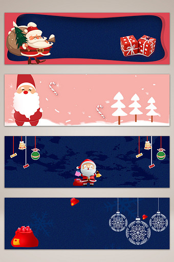 冬季圣诞节卡通清新banner海报背景图片