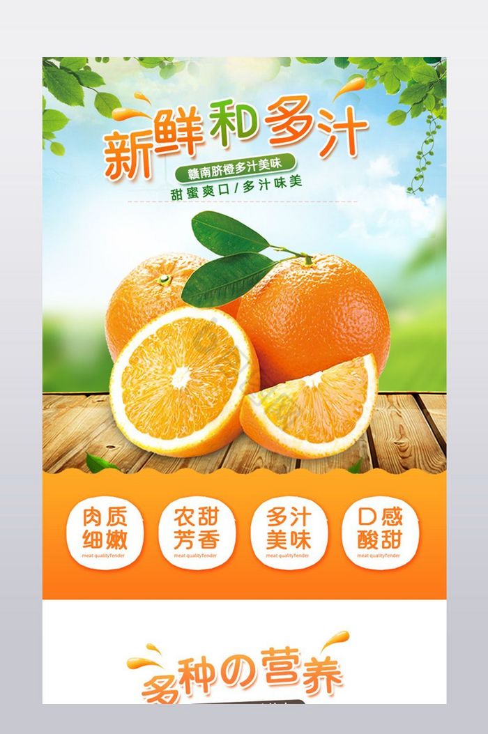 水果橙子详情模板图片