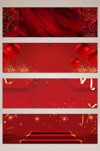 大红色创意情人节圣诞海报banner背景图片