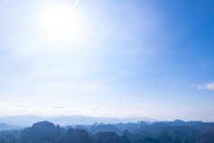 丹霞山蓝天白云自然风光航拍摄影图