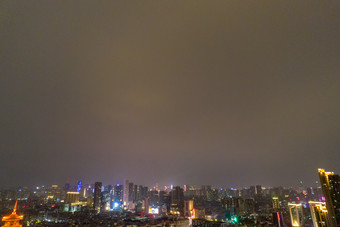 佛山千灯湖魁星阁夜景灯光航拍摄影图