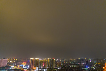 佛山千灯湖魁星阁夜景灯光航拍摄影图