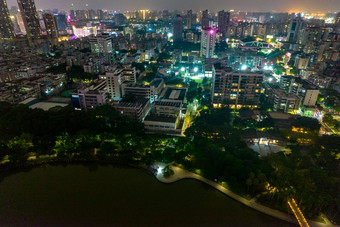 佛山夜景<strong>万家灯火</strong>航拍摄图