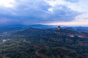 广东丹霞山<strong>清晨</strong>彩霞航拍摄影图