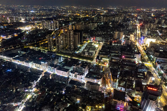 广东东莞城市夜景灯光航拍摄影图