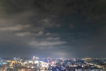 广东东莞城市夜景航拍摄影图