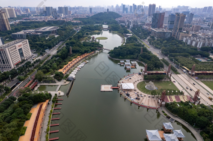 广东佛山城市风光千灯湖航拍摄影图图片-包图网企业站