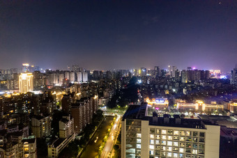 广东<strong>佛山城市</strong>夜景灯光航拍摄影图