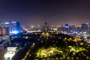 广东佛山城市夜景灯光航拍摄影图