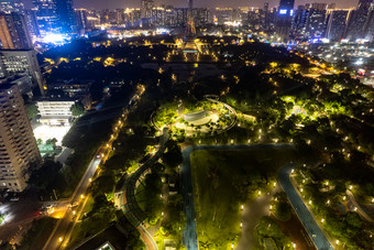 广东佛山城市夜景灯光航拍摄影图