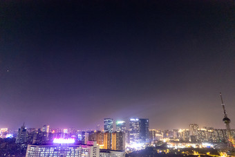 广东佛山城市夜景灯光航拍摄影图