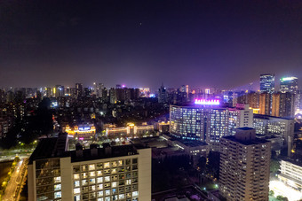 广东佛山城市夜景灯光航拍摄影图