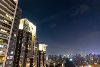 广东佛山电视塔地标建筑夜景航拍摄影图