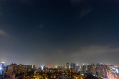 广东佛山电视塔地标建筑夜景航拍摄影图