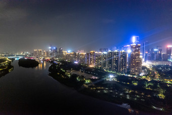 <strong>广东佛山</strong>东平大桥夜景航拍摄影图