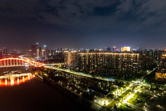 广东<strong>佛山</strong>东平大桥夜景航拍摄影图