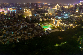 广东佛山千灯湖夜景灯光航拍摄影图