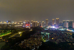 广东佛山千灯湖夜景灯光航拍摄影图