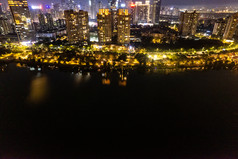 广东惠州城市夜景灯光航拍摄影图
