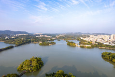 广东惠州西湖风景区航拍摄影图