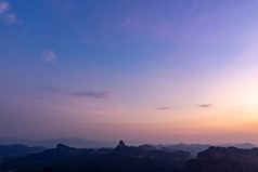 广东韶关丹霞山日落晚霞夕阳航拍摄影图