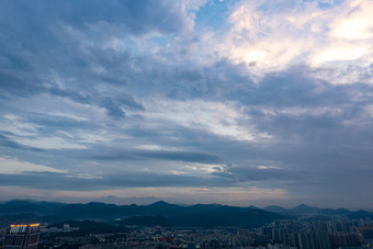 广东<strong>中山</strong>城市夕阳晚霞航拍摄影图