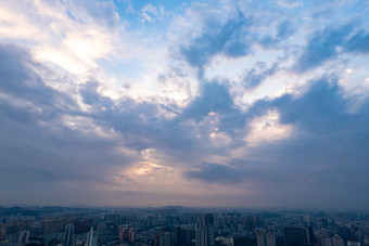 广东<strong>中山</strong>城市夕阳晚霞航拍摄影图