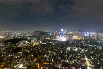 广东中山城市夜景<strong>万家灯火</strong>航拍摄影图