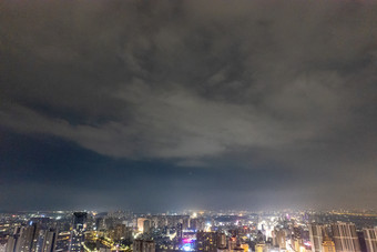 广东中山城市夜景万家灯火航拍摄影图