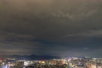 广东中山城市夜景万家灯火航拍摄影图