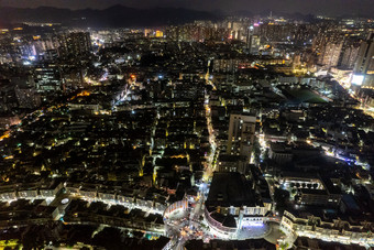 广东中山城市夜景<strong>万家灯火</strong>航拍摄影图