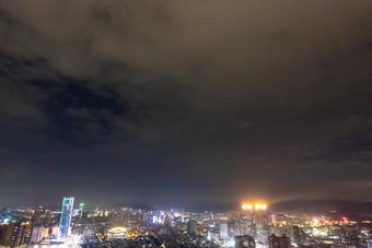 广东中山城市夜景<strong>万家灯火</strong>航拍摄影图