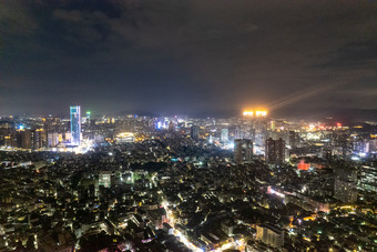 广东中山城市夜景<strong>万家灯火</strong>航拍摄影图