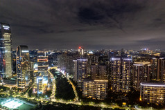 广州城市夜景灯光航拍摄影图