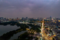 广州城市夜景航拍摄影图