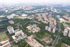 广州大学城建筑航拍摄影图