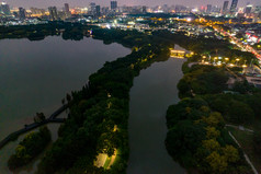 广州夜景大景航拍摄影图