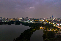 广州夜景大景航拍摄影图