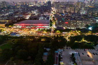 广州夜景大景航拍摄影图